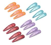 EUZUXU 16 Pezzi Glitter Clip a Scatto per Capelli, Caramella Colorata Belle Clip Capelli Semplici, Paillettes Barrettes Accessori per Donna Bambina(Blu, Rosso, Arancione, Viola)