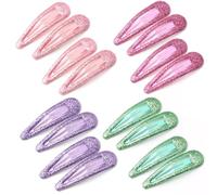 EUZUXU 16 Pezzi Glitter Clip a Scatto per Capelli, Fermagli per Capelli in Metallo Colorati Glitter Paillettes Fermacapelli Barrettes Accessori per Styling de Capelli, per Donna Bambina