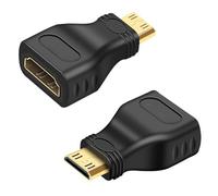 EUZUXU 2 Pezzi Mini HDMI a HDMI, 1080p Mini HDMI Adattatore Cavo di Accoppiamento Connettore, Nero