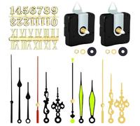 EUZUXU 2 Pezzi Movimento Silenzioso al Quarzo, con 4 Set Lancette Orologio, con Disco Digitale, per Parti Riparazione Dell'Orologio Parete Sostituzione (16 mm)