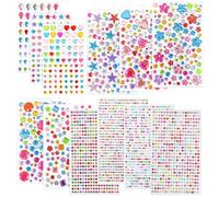 EUZUXU 3228 Pietre Glitterate Autoadesive, Strass Colorati per Progetti Creativi, per DIY Artigianato Decorazione