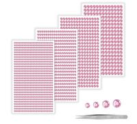 EUZUXU 4 Fogli di Strass Autoadesivi, 1608 Pezzi di Strass Autoadesivi, 3/4/5/6 mm, Strass Rotondi, Strass con Pinzette, per Foto, Biglietti di Auguri