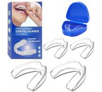 EUZUXU 4 Pezzi Denti Bocca Guardia, Grondaia Dentale per Bruxismo, Protezioni per la Bocca, Mouth Guard, Riduzione del Digrignamento dei denti
