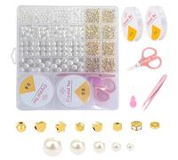 EUZUXU Perline Bianche, 986 Perline per Braccialetti Set, per Collane, Bracciali, Gioielli Fai da Te, Gioielli Decorative, per Collane DIY Braccialetti