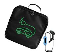 Ev Charger Bag - Heavy Duty Oxford Fabric Case, Waterproof Extension Cable Storage Organizer, Compact Cube Shape Carrier | Portable Electric Vehicle Wire Holder, Trunk RV Camper Travel Luggage Packs