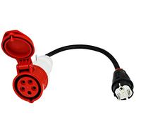 EV Expert Adattatore di alta qualità da 16 A Schuko maschio a accoppiamento CEE 16-32 A WALTHER a 5 pin (16 A Schuko -> 32 A CEE)