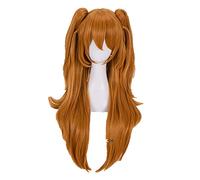 EVA Asuka Langley Soryu Cosplay Wigs Long Orange With 2 Ponytail Clips Heat Resistant Synthetic Hair Wig + Wig Cap