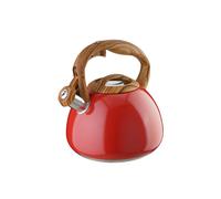 EVA BOLLITORE CON FISCHIO MANICO IN LEGNO 3L ROSSO