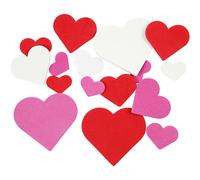 EVA Foam Shapes, size 20-45 mm, thickness 2 mm, asstd colours, hearts, 200asstd