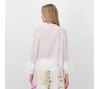 EVA Franco Ciambella Blusa a manica lunga in misto lyocell con rouches