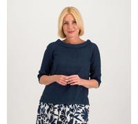 EVA Franco Ciambella Blusa in 100% lino con maniche al gomito