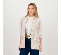 EVA Franco Ciambella Gilet in tweed foderato con collo a scialle