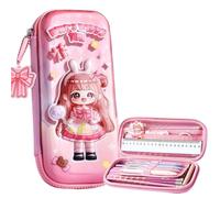 EVA Grande Capacità 3D Stereoscopico Matita Caso Cartoon Tre Strati Impermeabile Cancelleria Bag, C, taglia unica