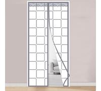 EVA Griglia Magnetica per Porta Termiche Tenda Termica Isolante Freddo, Isolamento Termico e ritenzione Automatica a Calamite per Balcone Tenda per Porta Cornice Grigio (200×215cm)