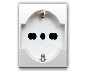 Eva PRESA SCHUKOBIPASSO 10/16A DOMUS 2M 2P+T 250V Bianca Plastica