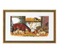 Eva Rosenstand set punto croce "Cavallo, maiali, galline", schema di conteggio,