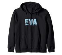Eva Sea Waves - Nome Personalizzato Ocean Beach Art Felpa con Cappuccio
