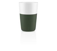 Eva Solo Cafe Latte Mug Set di 2, Porcellana, Silicone, Verde smeraldo, 360 ml