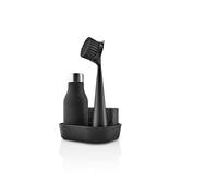 EVA SOLO | Set per lavare i piatti | Portasapone, dispenser di sapone liquido, spazzola per piatti e spugna | Accessori per lavare i piatti | Nero
