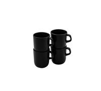 Eva Solo Tazza da caffè Nordic Kitchen, 40 cl, set da 4 pezzi, lavabile in lavastoviglie e adatta al microonde, in gres nero, design danese, funzionalità e qualità, colore nero