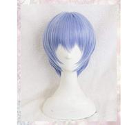 EVA Wigs Ayanami Rei Wig Short Light Blue Heat Resistant Synthetic Hair Perucas Cosplay Wigs + Wig Cap