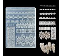 Evadollina Nagel Schablone, Stampo per Unghie, Forme per Nail Art 3D con Pizzo, Strumento per Unghie in Silicone, Decorazioni Y2K