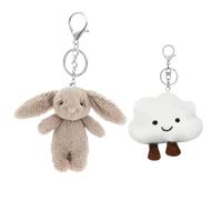 Evadollina Portachiavi, 2 Pezzi Portachiavi Coniglietto Peluche, Charm Estetico per Borsa per Donne e Ragazze, Zaino e Borsa a Mano