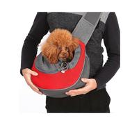 EVAGO Pet Messenger Bag, Pet Carrier Bag, Breathable Mesh Small Pet Shoulder Bag, Cat And Dog Hand Free Bag for Traveling Red