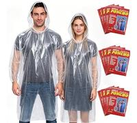 Evance 12 pezzi Poncho Antipioggia, Poncho Impermeabile Donna Antipioggia Uomo, Monouso, Trasparente, con Cappuccio impermeabile per Festival, Campeggio, Attività All’esterno, Ciclismo
