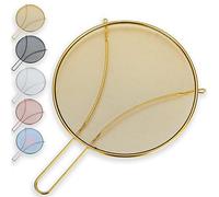 Evanda 30 cm Coperchi antischizzo Oro per Cucinare, Rete fine in Acciaio Inox per Padella, Protezione antigrasso per Padella per Fermare Schizzi di Olio Caldo, Proteggere la Pelle dalle ustioni