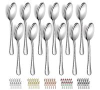 Evanda Cucchiai da Zuppa 12 pezzi 18,5cm, cucchiai da tavola in acciaio inossidabile, cucchiai da dessert, cucchiai da minestra, facile da pulire, lavabile in lavastoviglie