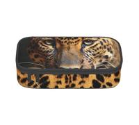 EVANEM Astuccio per matite con gatto bianco, grande capacità, doppio strato, per studenti, cancelleria da ufficio, astuccio portatile, Leopardo nero e marrone, Taglia unica, Beauty Case