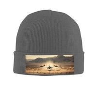 EVANEM Cappello invernale caldo per uomini e donne, cappello di lana lavorato a maglia acrilica a forma di aereo da guerra, berretto per tutti i giorni, Rosa violaceo scuro, Etichettalia unica