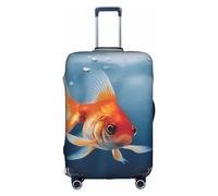 EVANEM Copertura per bagagli da viaggio arcobaleno, custodia protettiva elastica per trolley, antigraffio, adatta per bagagli da 45,7 a 81,7 cm, Piccoli pesci rossi che nuotano nell'acqua, S