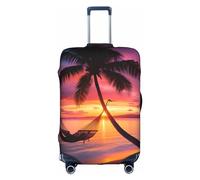 EVANEM Copertura per bagagli da viaggio con fiore di loto viola, copertura protettiva elastica per trolley, antigraffio, adatta per bagagli da 45,7 a 81,7 cm, Coconut Beach - Amaca al tramonto, L