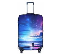 EVANEM Copertura per bagagli da viaggio con fiore di loto viola, copertura protettiva elastica per trolley, antigraffio, adatta per bagagli da 45,7 a 81,7 cm, Luci del nord, L