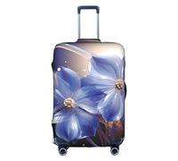 EVANEM Copertura per bagagli da viaggio con foglie traslucide, copertura protettiva elastica per trolley, protezione antigraffio, adatta per bagagli da 45,7 a 81,7 cm, Fiori astratti blu, M