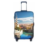 EVANEM Copertura per bagagli da viaggio con motivo Border Collie, custodia protettiva elastica per trolley, antigraffio, adatta per bagagli da 45,7 a 81,7 cm, Spagna Acqua Città, M