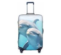 EVANEM Copertura per bagagli da viaggio con oceano, mare, spiaggia, custodia protettiva elastica, antigraffio, adatta per bagagli da 45 a 81 cm, Inverno il delfino, XL