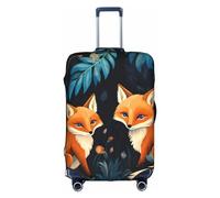 EVANEM Copertura per bagagli da viaggio con rosa rossa e vino, per amanti romantici, custodia protettiva per trolley, antigraffio, adatta per bagagli da 45,7 a 81,7 cm, Fiore di volpe animale carino,