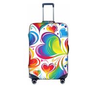 EVANEM Copertura per bagagli da viaggio con rosa rossa e vino, per amanti romantici, custodia protettiva per trolley, antigraffio, adatta per bagagli da 45,7 a 81,7 cm, Arcobaleno Colorato Gay Pride