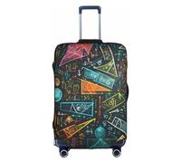 EVANEM Copertura per bagagli da viaggio con rosa rossa e vino, per amanti romantici, custodia protettiva per trolley, antigraffio, adatta per bagagli da 45,7 a 81,7 cm, Formula matematica., M