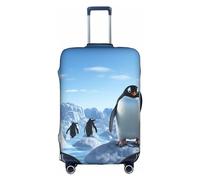 EVANEM Copertura per bagagli da viaggio con sagoma di albero, custodia protettiva elastica per trolley, antigraffio, adatta per bagagli da 45,7 a 81,7 cm, Pinguino Antartide Ice, M