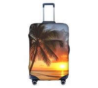 EVANEM Copertura per bagagli da viaggio in aereo volante, custodia protettiva elastica per trolley, protezione antigraffio, adatta per bagagli da 45 a 81 cm, Tramonto Hawaiano Palma, L