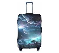 EVANEM Copertura per bagagli da viaggio in aereo volante, custodia protettiva elastica per trolley, protezione antigraffio, adatta per bagagli da 45 a 81 cm, Grafica 3d Universo Spazio, M