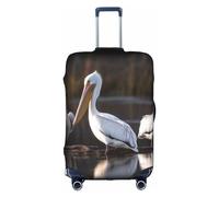 EVANEM Copertura per bagagli da viaggio in aereo volante, custodia protettiva elastica per trolley, protezione antigraffio, adatta per bagagli da 45 a 81 cm, Tre pellicani, XL