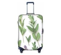 EVANEM Copertura per bagagli da viaggio per libreria, custodia protettiva elastica per trolley, antigraffio, adatta per bagagli da 45,7 a 81,7 cm, Foglie e rami di salvia delle erbe dei fiori verdi,