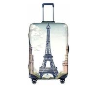 EVANEM Copertura per bagagli da viaggio per vacanze tropicali, copertura protettiva elastica per trolley, antigraffio, adatta per bagagli da 45,7 a 81,7 cm, Parigi Landmarks Pattern, XL