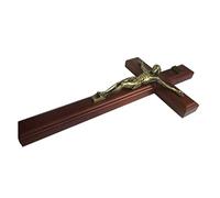 EVANEM Crocifisso Croce Cattolica 40 Cm in Legno Gesù Cristo Supporto for Croce da Parete, for Decorazioni for La Casa Crocifisso Dell'anima