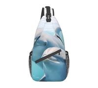 EVANEM Divertente borsa a tracolla da uomo con cucciolo di carlino, borsa a tracolla, borsa da viaggio per escursioni, Inverno il delfino, Taglia unica